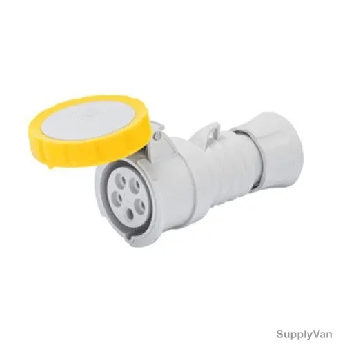 Gewiss Straight Connector, GW62023H, IP66, 16A, 2P+E, White-Yellow