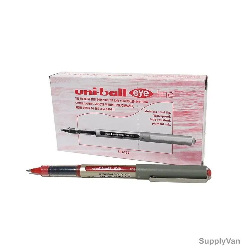 Uni-Ball Eye Fine Roller Ballpen, UB157, 0.7MM, Red, 12 Pcs/Pack