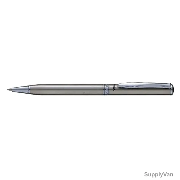 Pentel Sterling Ball Point Pen, PE-B810-C, 0.8MM Tip, Blue Ink/Silver Body