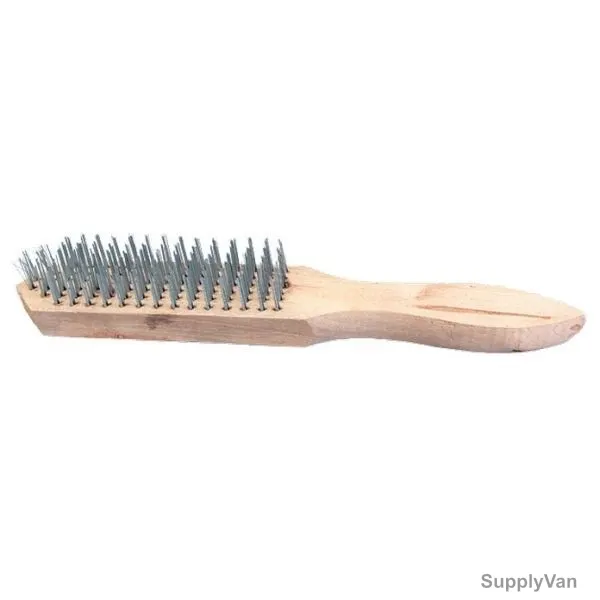Sparta 3-Row Metal Brush With Wooden Handle, 748205, 14 x 120MM