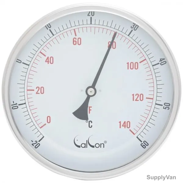 Calcon Bi-Metal Temperature Gauge, CCTE18, 150x300MM, 1/2 Inch, NPT, -20-60 Deg. C