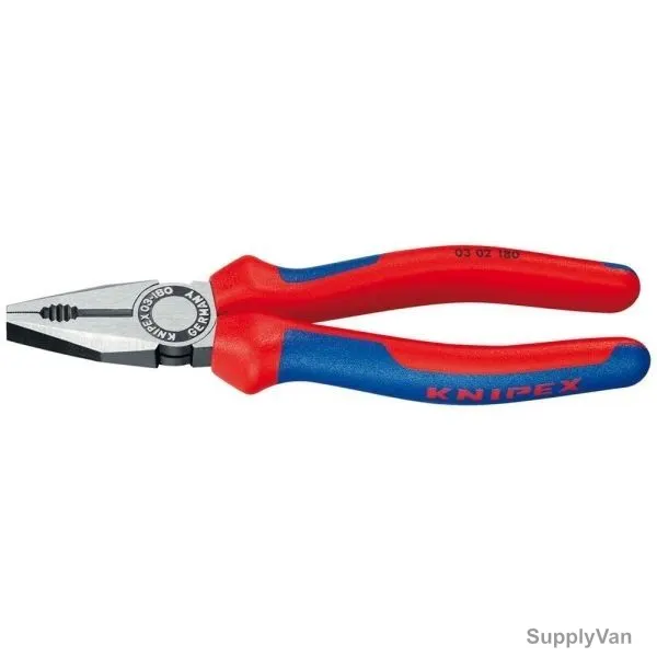 Knipex Combination Plier, Kn-03-02-180, Red and Blue