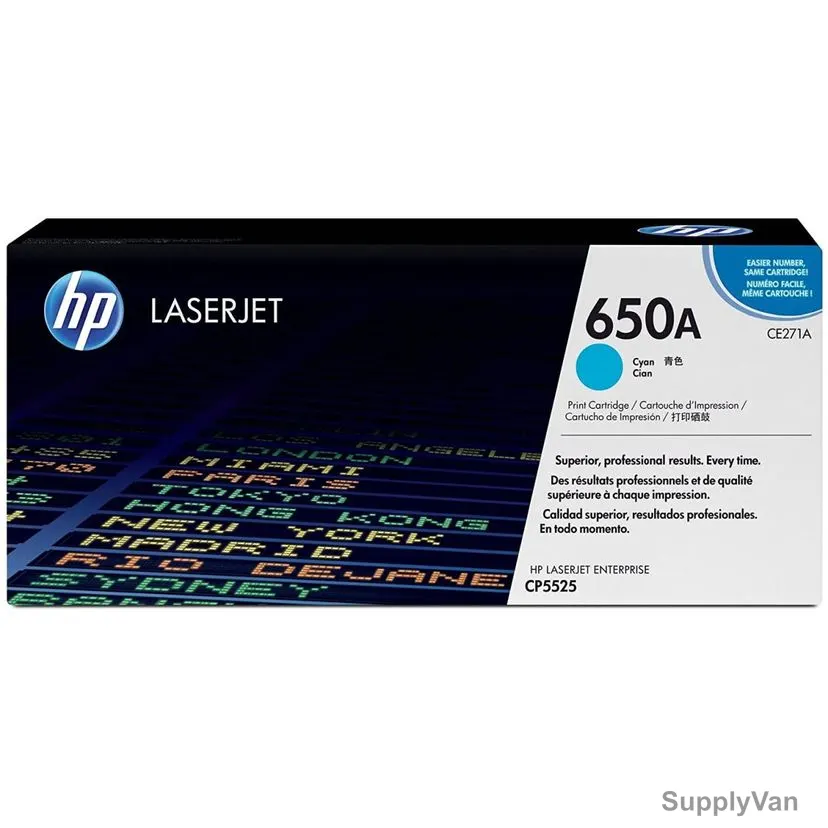 HP Original LaserJet Toner Cartridge, CE271A, 650A, 15000 Pages, Cyan — image 1