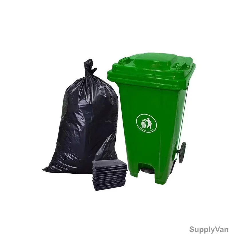 Akc Garbage Bin With 12 Bags, GC50G-120+GA01K, Plastic, 120 Ltrs, Green