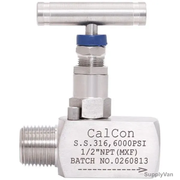 Calcon Needle Valve, 6000 Psi, 1/2 Inch, MxFNPT