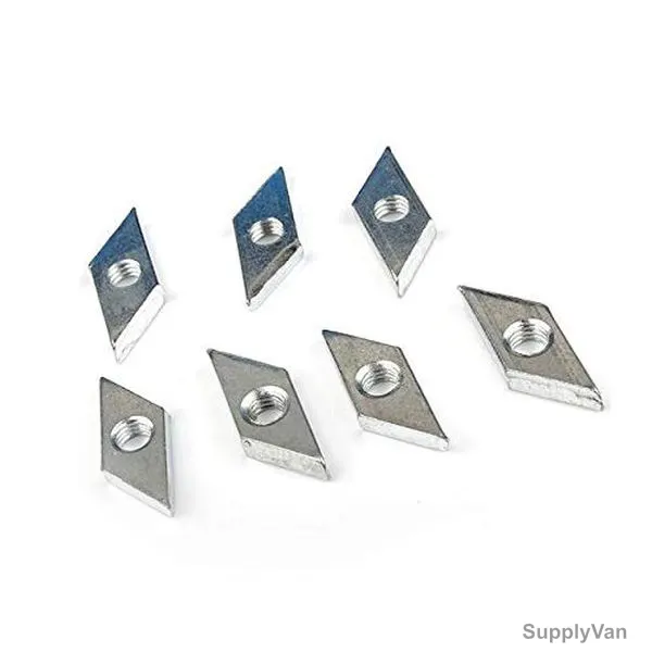 Extrusion Diamond Nut, 30 Series, Iron, M6, PK50