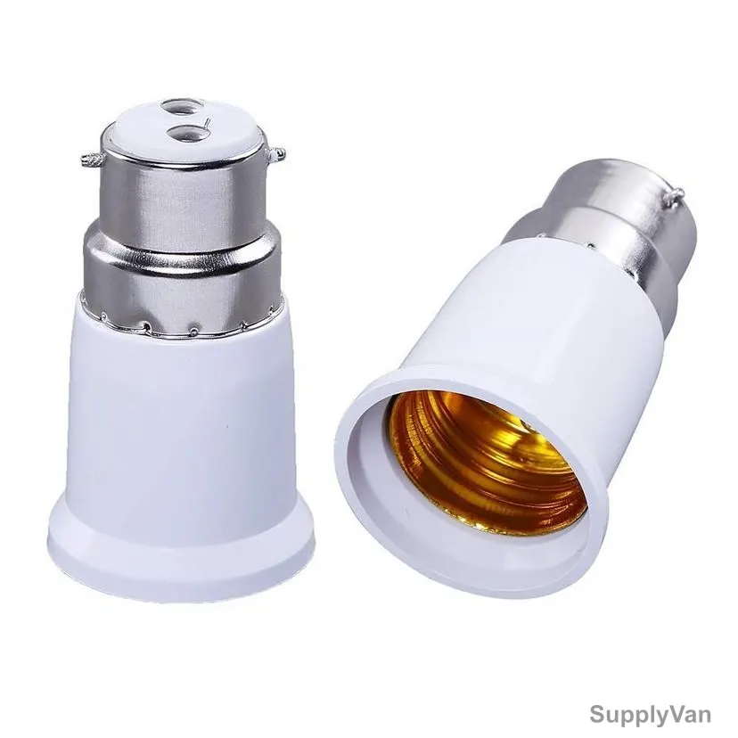 Lamp Bulb Holder, B22 to E27 Base, White, 5 Pcs/Pack