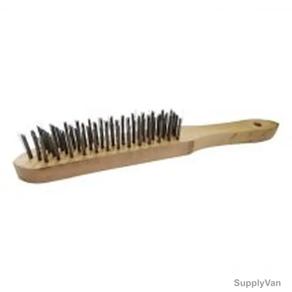 Wire Brush, Zinc Plated, Wood Handle, Black, 12 Pcs/Pack
