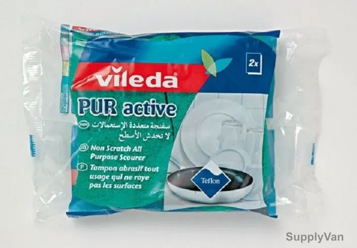 Vileda Dish Washing Scourer, VLSC151577, PUR Active, Foam, Medium, 2+1 Free