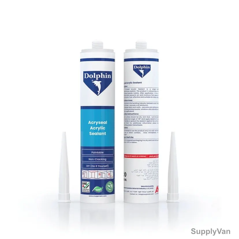 Dolphin Acryseal Acrylic Sealant, 280ML, White, PK24