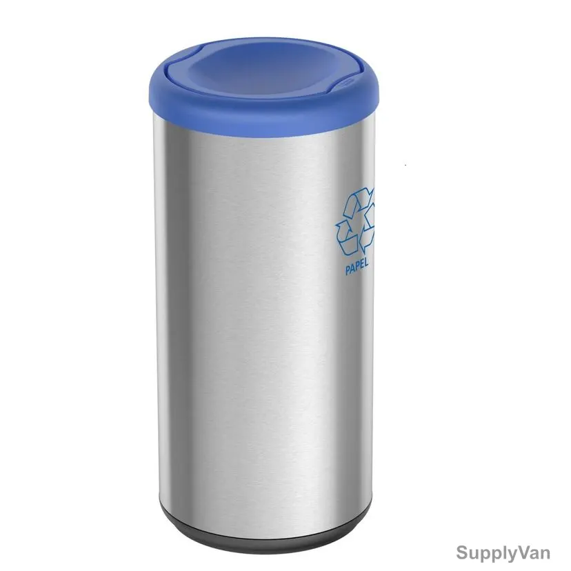 Tramontina Swing Trash Bin, 94539201, Stainless Steel, 40 Ltrs Capacity, Blue/Silver — image 1