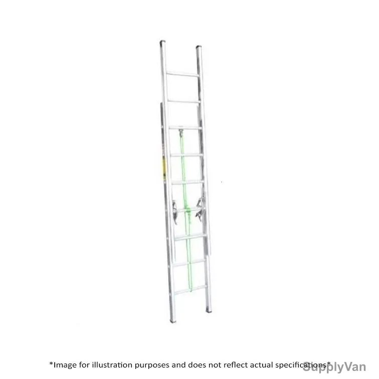 Emc Double Extension Ladder, EHEL-07, Aluminum, 1 Side, 7 Steps, 3.3 Mtrs, 113.39 Kgs