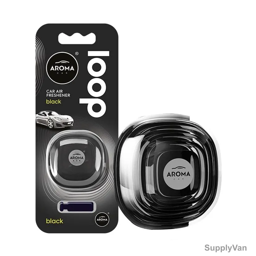 Aroma Loop Gel Car Air Freshener, Vent Clip, Black, 8GM