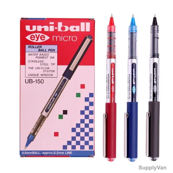 Uni-Ball Ball Point Pen, UB150-10D, Eye Micro, 0.5MM Tip, Assorted Colors, 120 Pcs/Set
