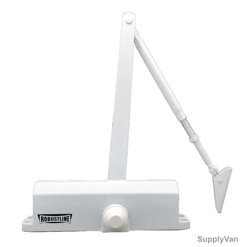 Robustline Automatic Adjustable Door Closer, P3705, Aluminium Alloy, 80-120 Kg Weight Capacty, White