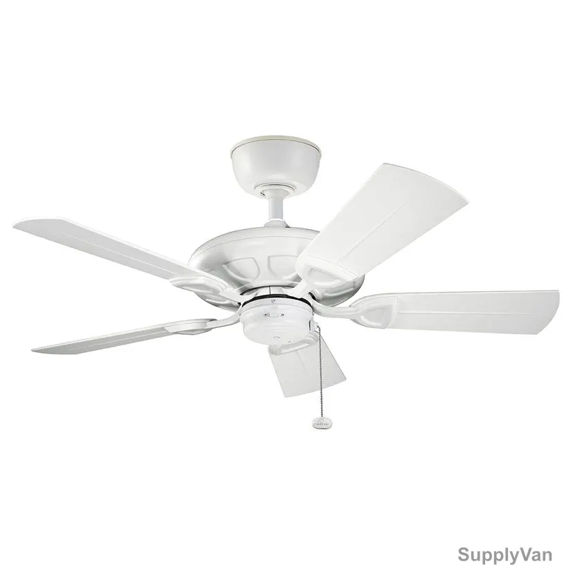 Kichler Ceiling Fan, 310144-MWH, Kevlar, 56.8W, 5 Blade, 42 Inch Blade Dia, Matte White — image 1