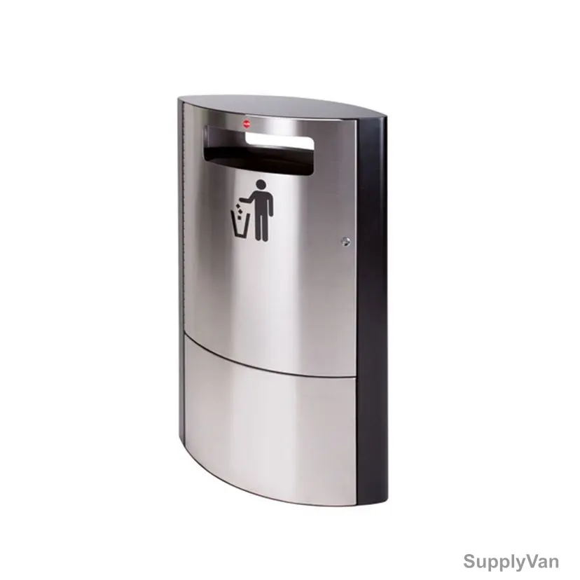 Hailo Waste Bin, HLO-0935-001, ProfiLine Outdoor, 35 Litres, Silver