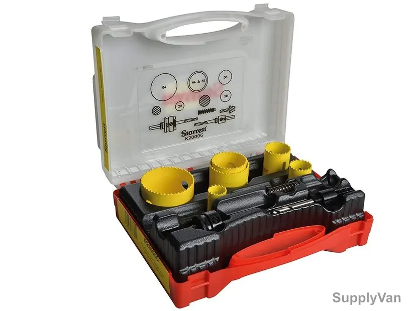 Starrett Hole Saw Kit, KS2000E1, High Speed Steel, 16-51MM, Yellow, 6PCS