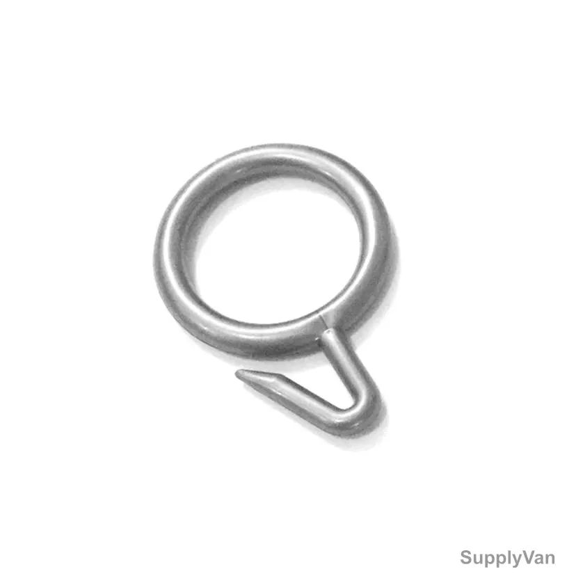 Curtain Ring W/ Hook, 1-1/4 Inch, Metal, Silver