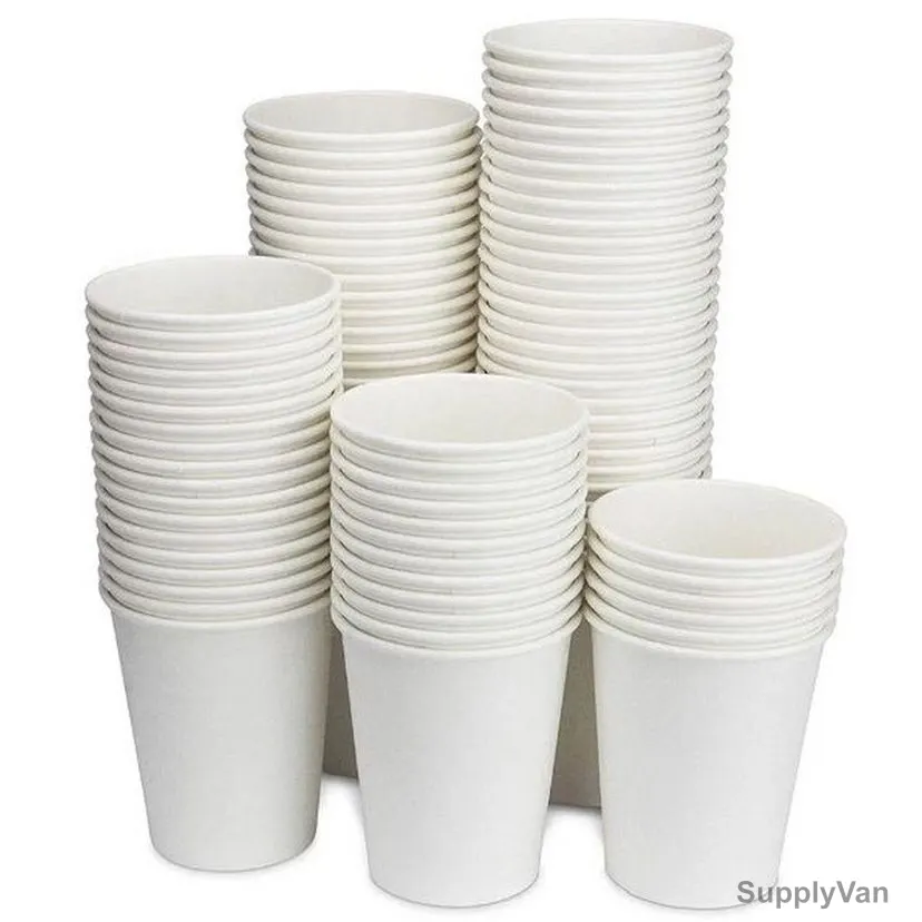 Disposable Paper Cup, 7 Oz, White, 1000 Pcs/Pack