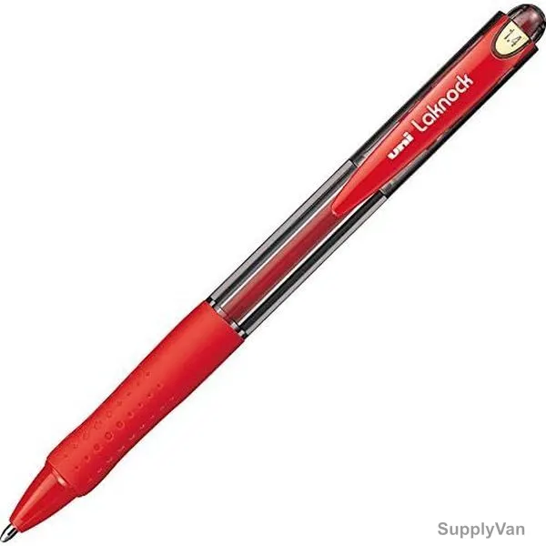 Uni-Ball Ball Point Pen, SN100B-RD, Laknock, 1.4MM Tip, Red, 12 Pcs/Pack