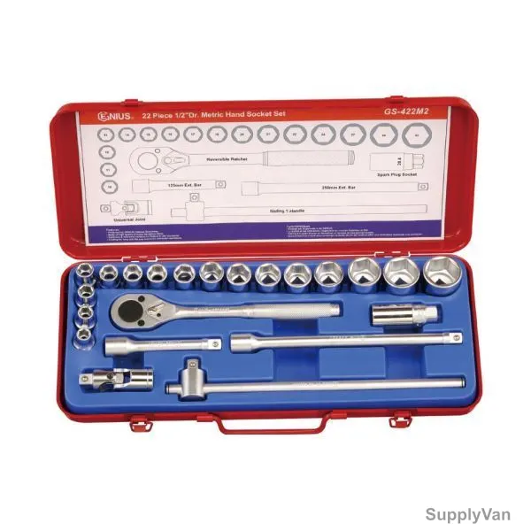 Genius Metric Hand Socket Set, GS-422M2, 22PCS