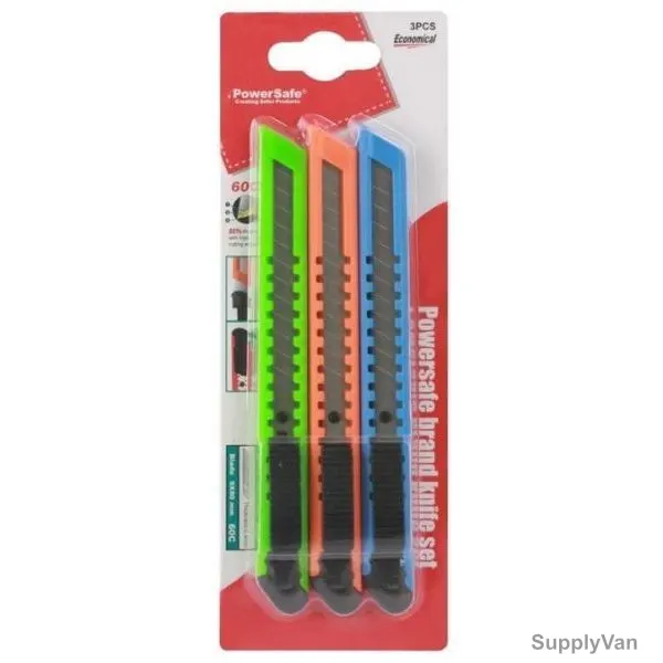 Powersafe Snap-Off Utility Knife, PSUC-3, 9x80MM, 3PCS