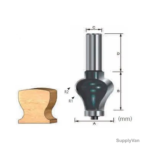 Makita Handrail Bit, D-13306, 31.8x38.1MM