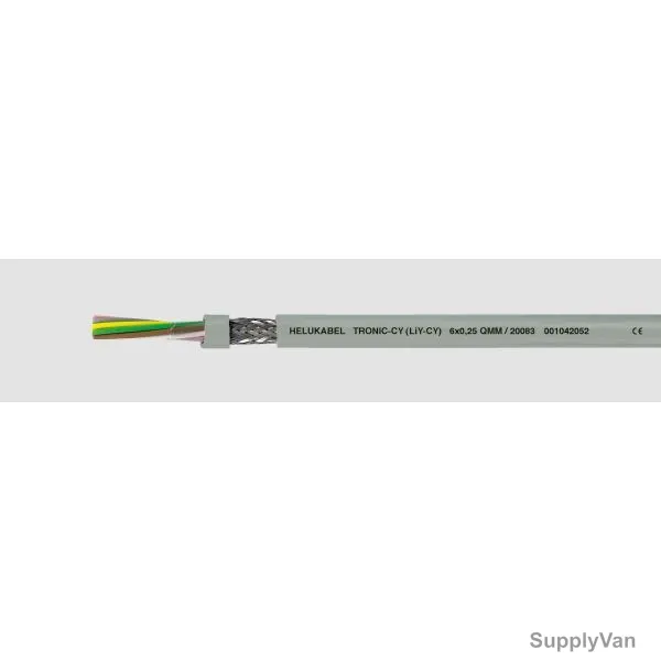 HELUKABEL Flexing Cable, TRONIC-CY, 20 AWG, 350-500V, 2 x 0.5 MM Sq, 5 Mtrs