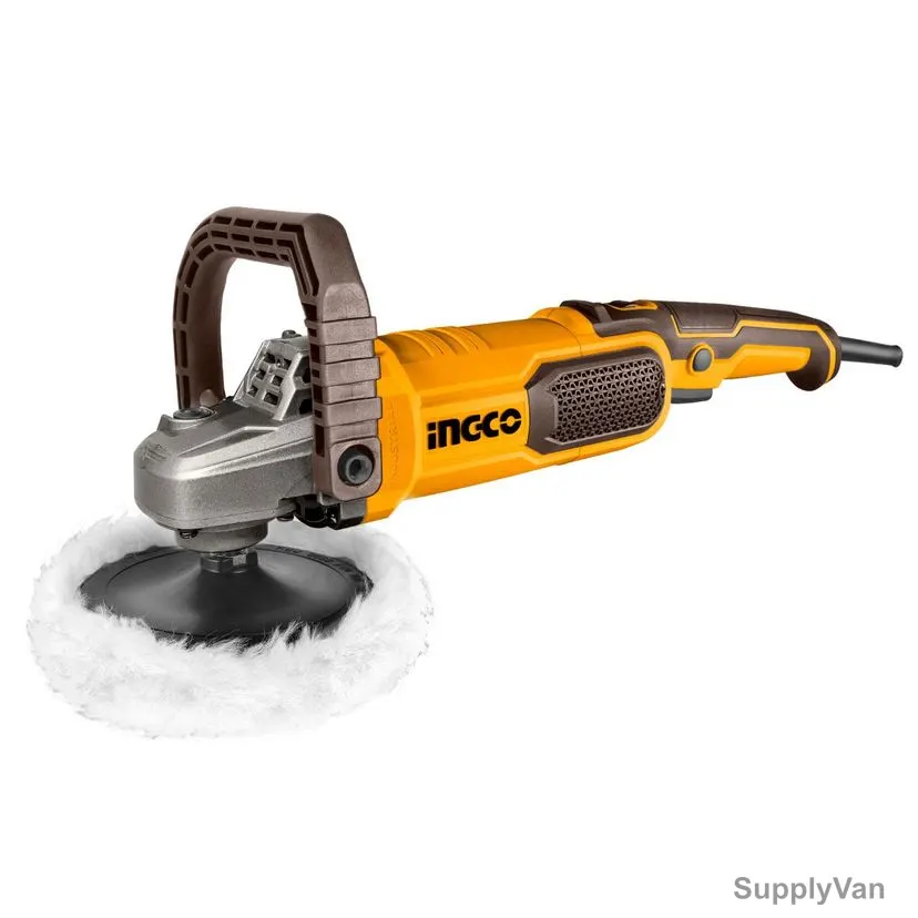 Ingco Angle Polisher, AP140016, 1400W, M14 Spindle Thread, 180MM Pad Dia, 1500-3600 RPM