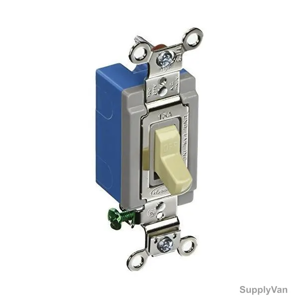 Hubbell 2 Way Toggle Switch, HUBHBL1201I, 15A, 120-277VAC