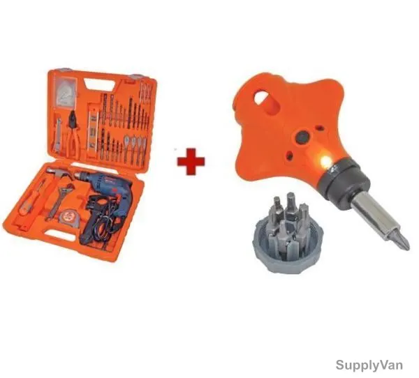 Pro-Tech Power Drill Kit W/ Ratchet Screwdriver Set, PTLS88+564114