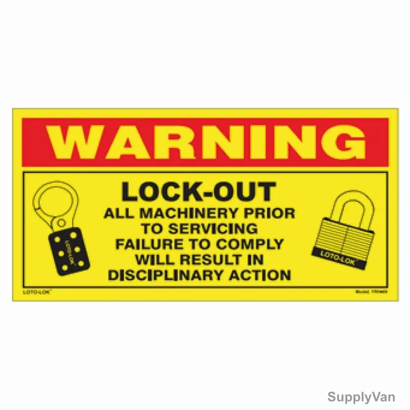 Loto-Lok Lockout Tagout Sticker, YRH-09, Vinyl, Horizontal, 150 x 300MM