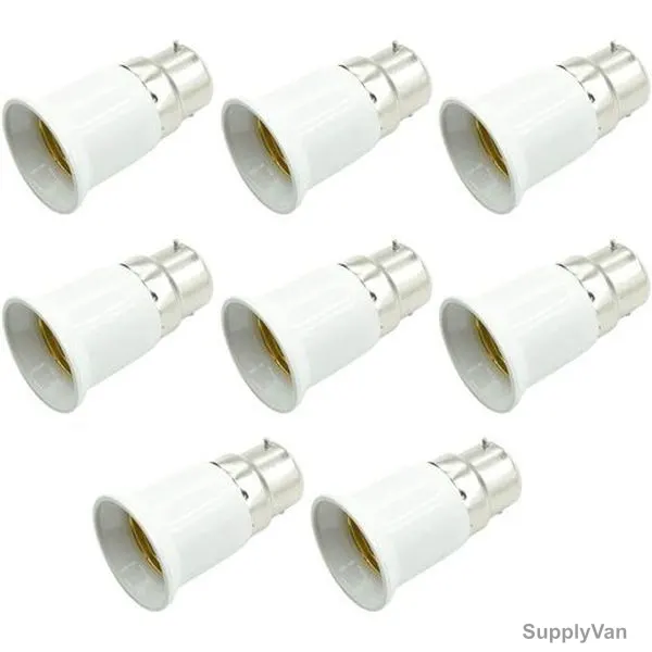 Lamp Holder, B22 to E27 Base, White, 8 Pcs/Pack — image 1