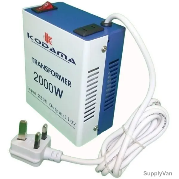 Kodama Transformer Power Converter, KT2000W, 220-110V, Blue and White