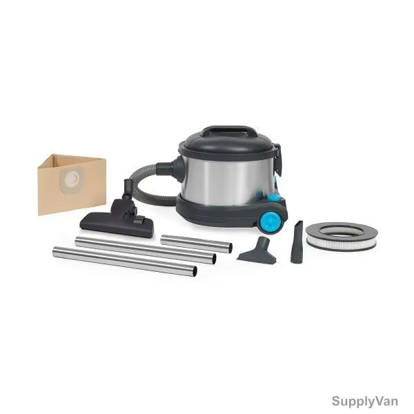 Fantom Professional Floor Master Dry Vacuum Cleaner, ProMini-100, 1100W, 15 Litres, Dark Grey and Turquoise