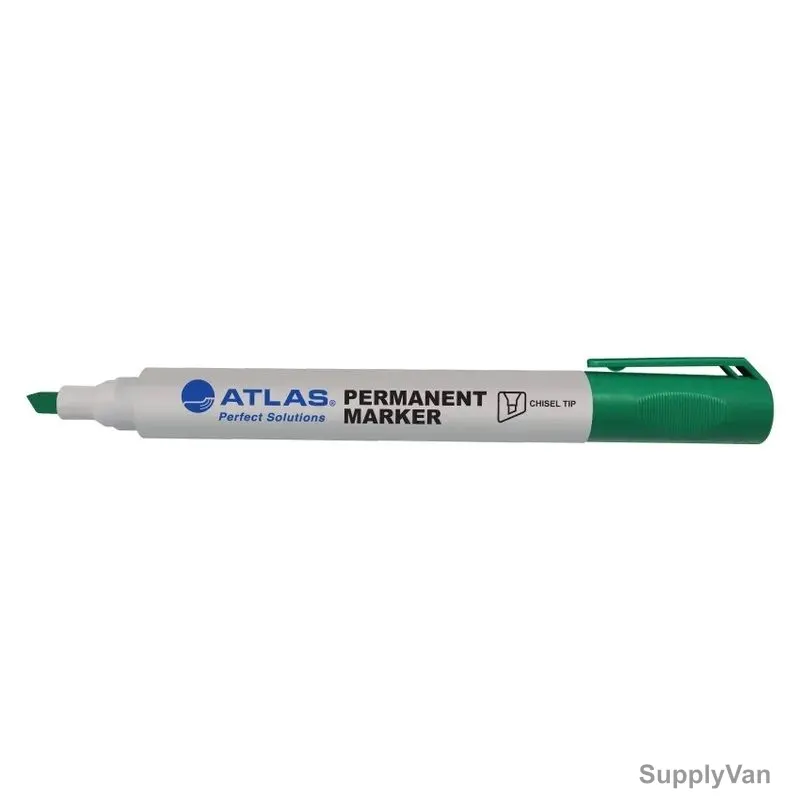 Atlas Permanent Marker, AS-MP200-GN, 3.5-4.2MM Tip Size, Green, 12 Pcs/Pack