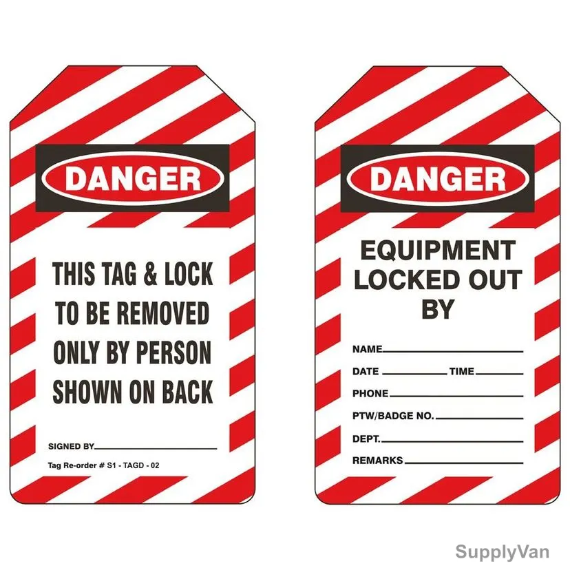 Danger Tag, S1-TAGD-02, PVC, 143 x 80MM, Red and White