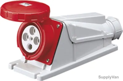 Gewiss 90 Deg Surface Mount Socket Outlet, GW62534, IP67, 125A, 3P+E, White-Red