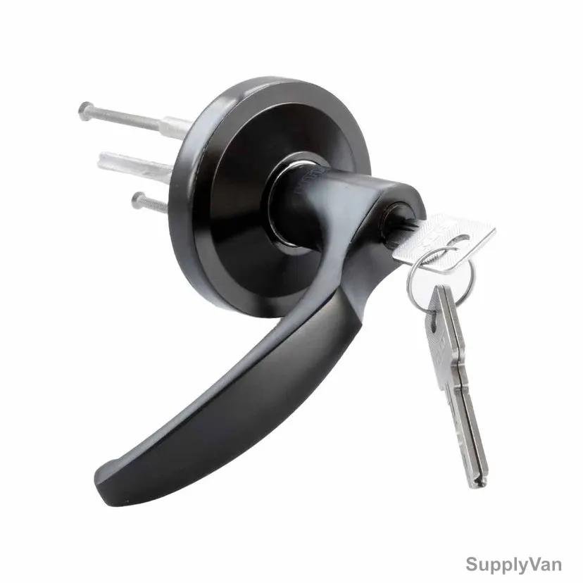 Dorfit Outside Trim Lock, DT566-BK, Zinc Alloy, 72MM Dia, Black — image 1