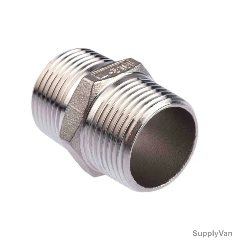 Hex Nipple, Stainless Steel, 2 Inch
