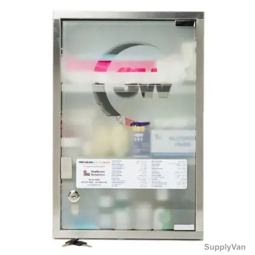 3W First Aid Cabinet, 3W-9331, Stainless Steel, M, Silver — image 1