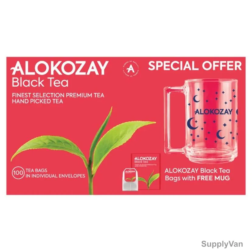 Alokozay Premium Black Tea Bag With Free Mug, 100 Pcs/Pack — image 1