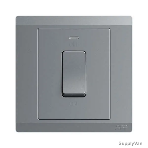 Abb DP Switch With Neon, BL111S-G, Inora, 1 Gang, 1 Way, 20AX, Classic Grey — image 1