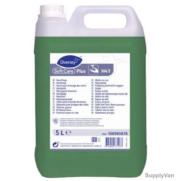 Diversey Soft Care Plus H41 Antibacterial Hand Soap, 100985878, 5 Ltrs