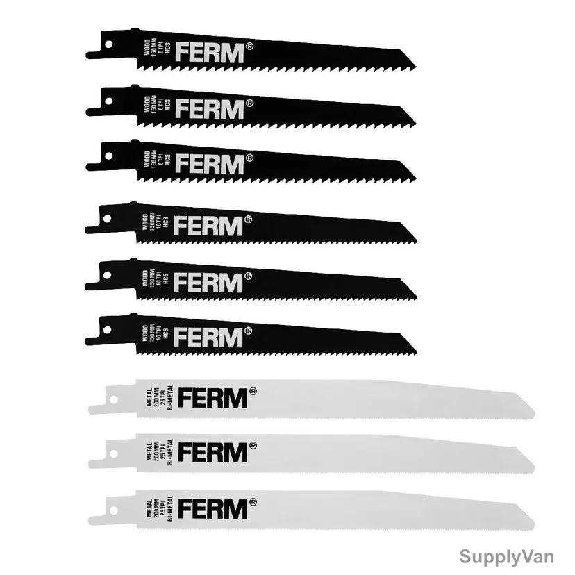 Ferm Reciprocating Saw Blade Set, RSA1001, 9 Pcs/Set — image 1