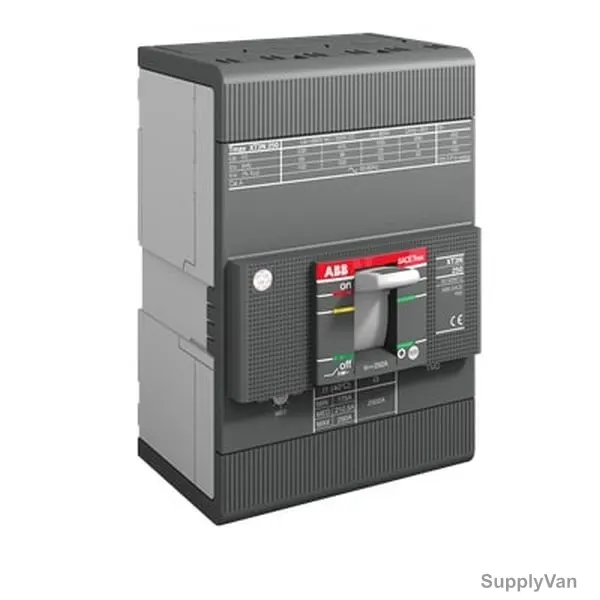 Abb Moulded Case Circuit Breaker, XT3C-250-TMD-160-1600-3p-F-F, 3 Pole, 160A