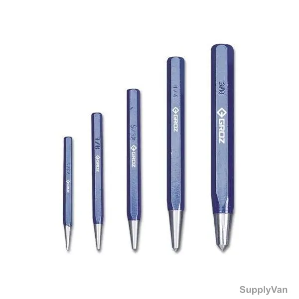 Groz Centre Punch Set, CP-HD-ST-5, 5PCS
