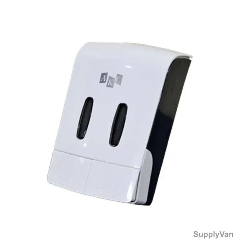 Akc Double Barrel Manual Hygiene Hand Dispenser, SD27, ABS/Polycarbonate, 550ML, White