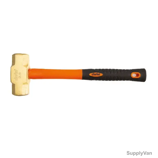 Clarke Brass Sledge Hammer, BH3FC, Fibre Handle, 3 lb